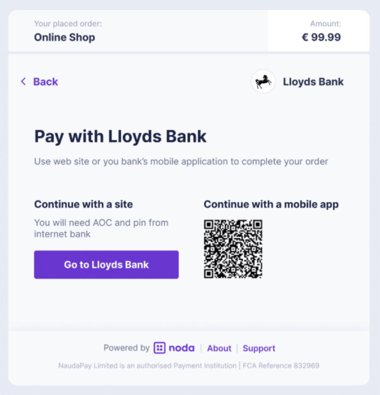 Noda Payment Example