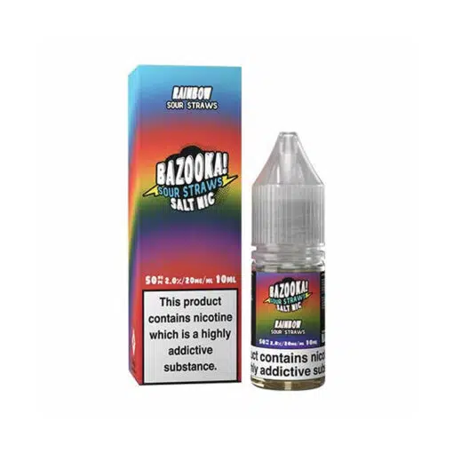 Bazooka Rainbow Sour Straws Salt Nic 10Mg &Amp; 20Mg