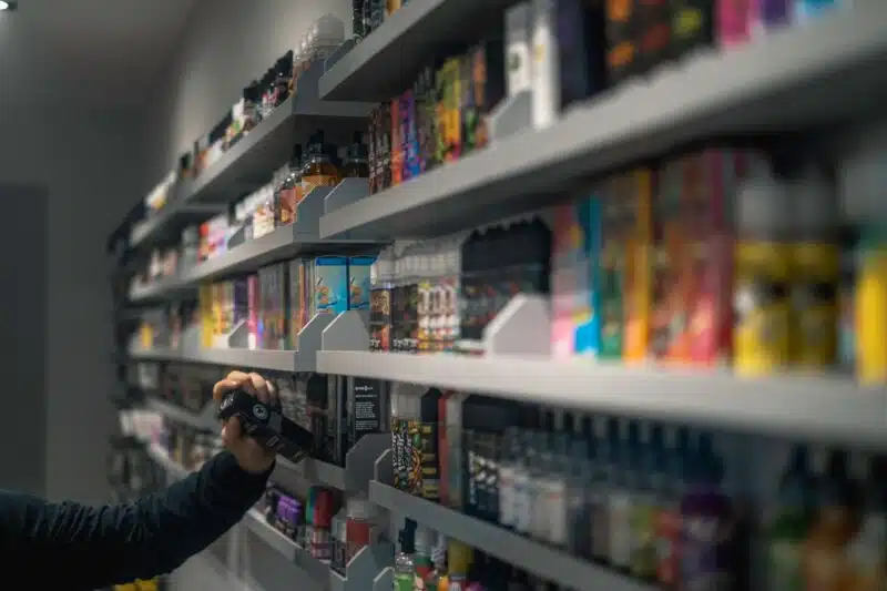 How To Choose The Correct Vape Liquid 2 Customers Choosing Vape Liquids At Not Blowing Smoke Vape Shop In Godalming