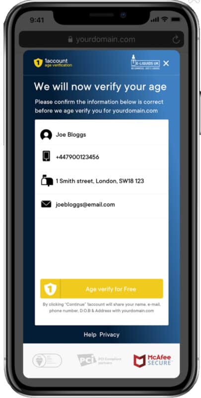 Vaping Age Verification With 1Account