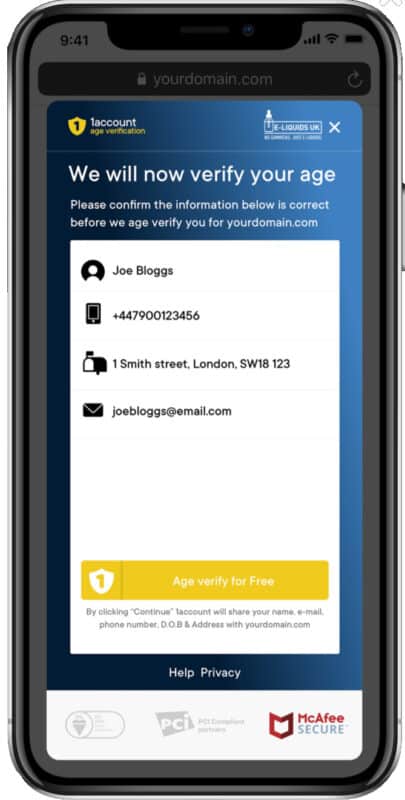 Vaping Age Verification With 1Account