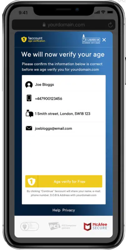 Vaping Age Verification With 1Account
