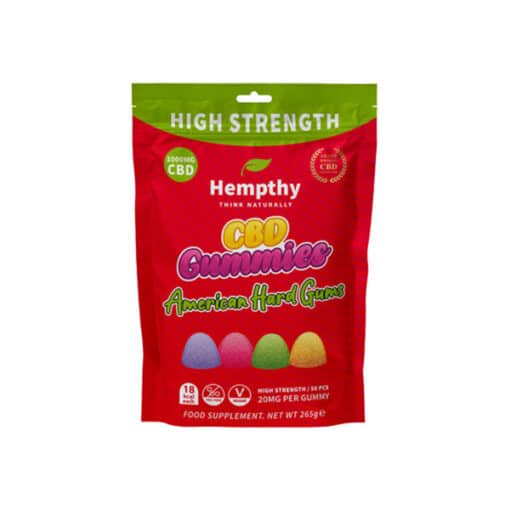 Hempthy 1000Mg Cbd American Hard Gums Gummies - 50 Pieces