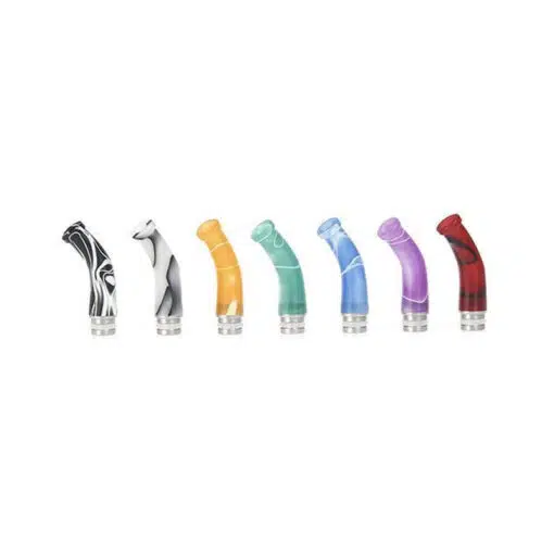 Long Acrylic Stainless Steel Curved Drip Tips