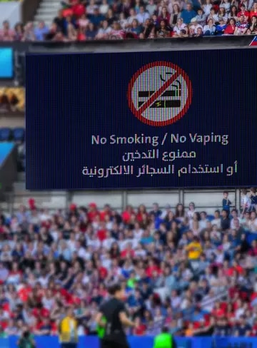 No Vaping Inside Stadiums or Around Qatar for Fifa 2022!