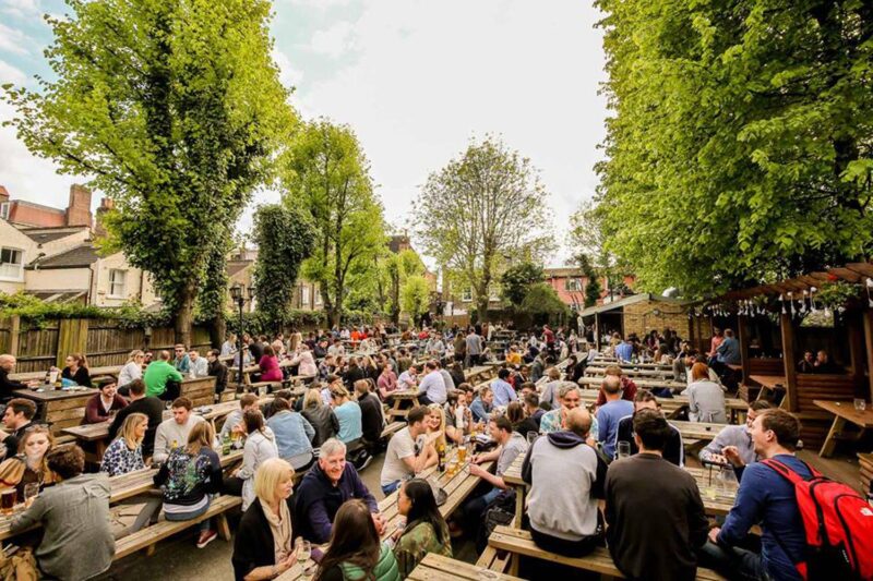 Beer Garden In Brixton UK